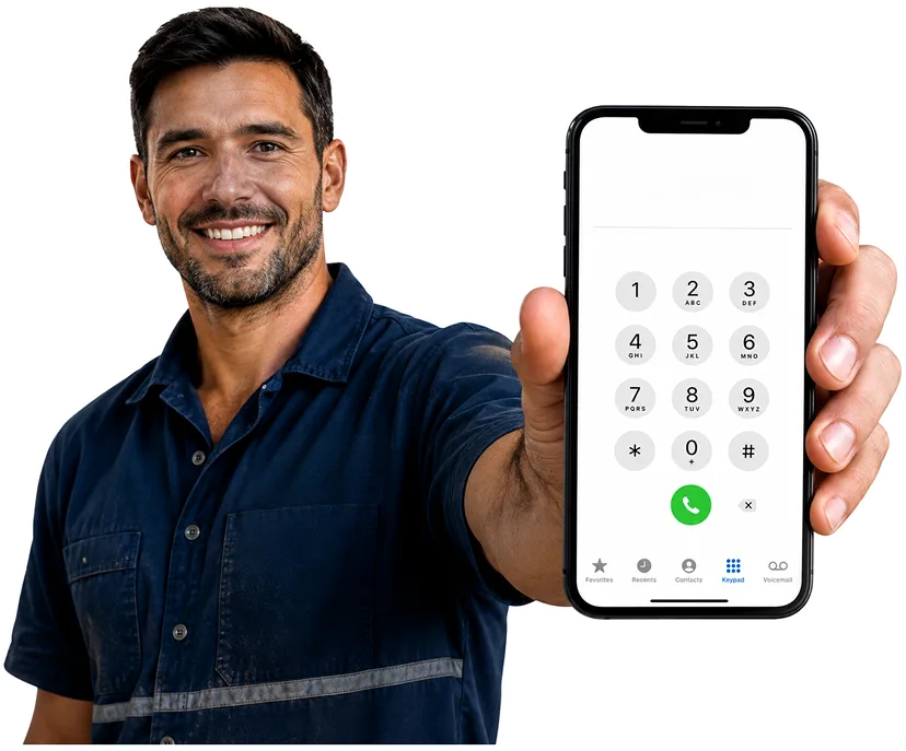 Our plumber taking a booking call for Rookwood